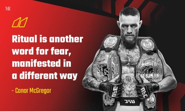Conor McGregor dismissing pressure as a mental construct with a defiant smirk