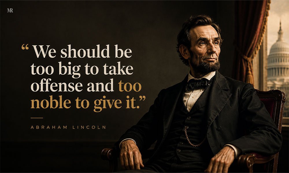 We should be too big to take offense and too noble to give it